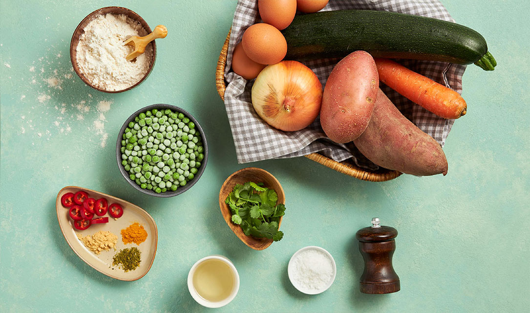Ingredientes para Pataniscas de Legumes