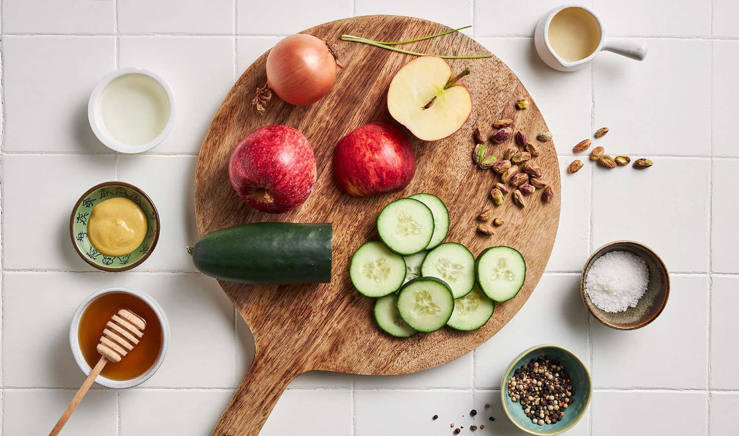 Ingredientes para Salada de Maçã e Pepino