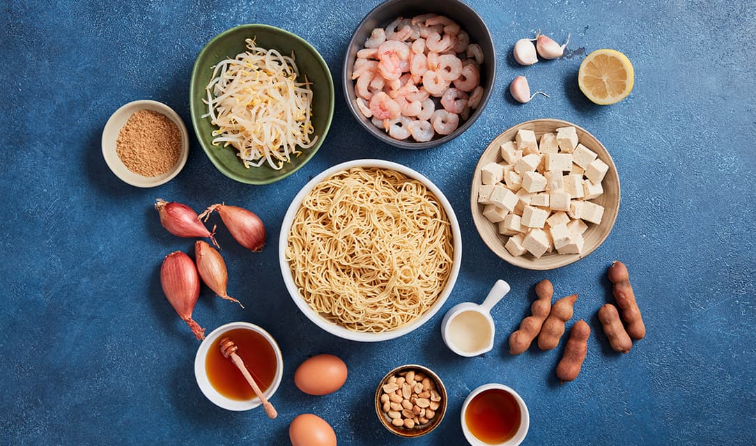Ingredientes para receita de Pad Thai
