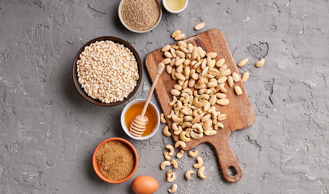 Ingredientes para barras de cereais