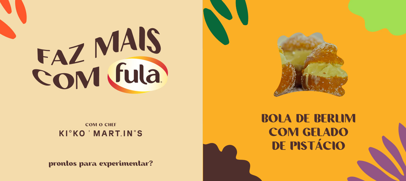 Bola de berlim com gelado de pistácio