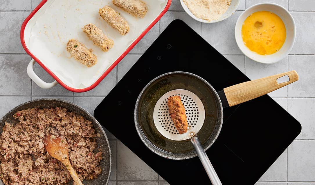 Fritar croquetes em óleo
