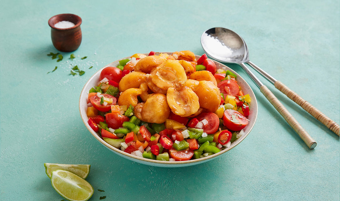 Salada de Nêsperas, Pimentos e Ervas Aromáticas