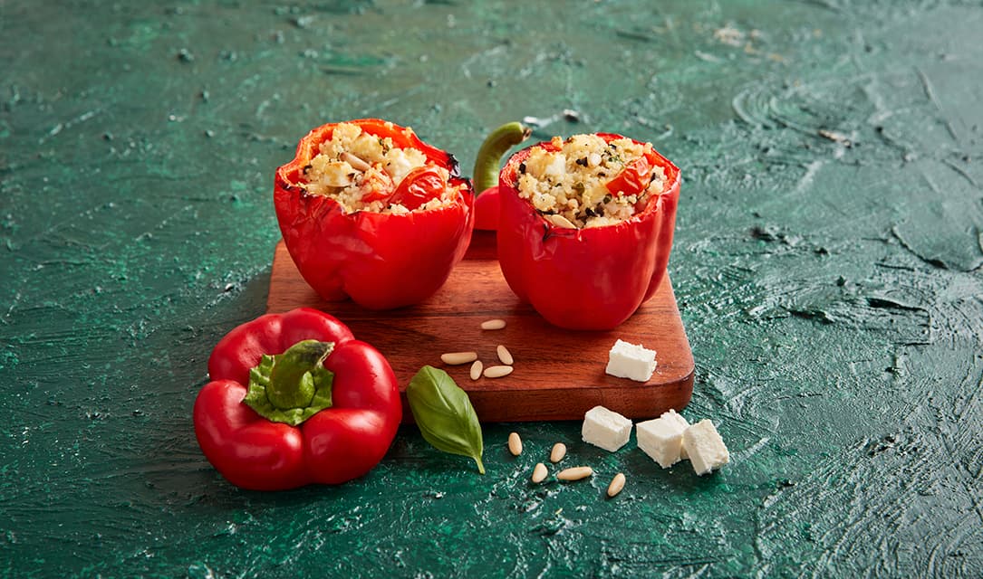 Pimentos vermelhos recheados