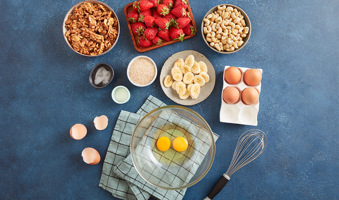 Ingredientes para panquecas de banana