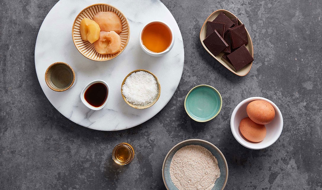 Ingredientes para Petit Gâteau de maçã