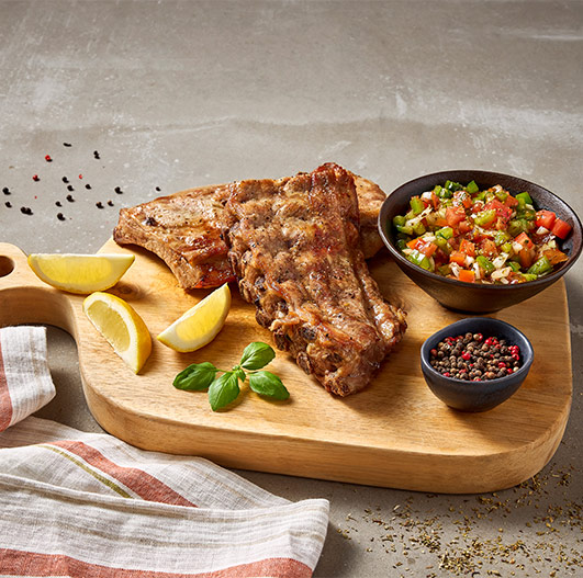 Entrecosto assado no forno com chimichurri